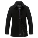 Winter Trench Coat - Men Casual Slim Fit Jacket-Black-S-JadeMoghul Inc.