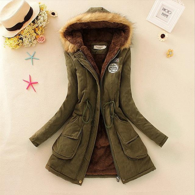 Winter Warm fur Lined Jacket-Army Green-XXL-JadeMoghul Inc.