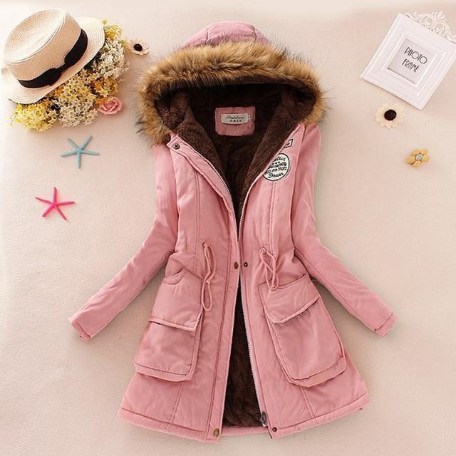 Winter Warm fur Lined Jacket-Light Pink-XXL-JadeMoghul Inc.