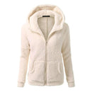 Winter Women Long Sleeve Thick Fleece Hoodie-beige-S-JadeMoghul Inc.