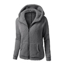 Winter Women Long Sleeve Thick Fleece Hoodie-Grey-S-JadeMoghul Inc.