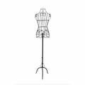 Wire Frame Metal Mannequin Display Stand With Adjustable Height, Black-Decorative Objects and Figurines-Black-Metal-JadeMoghul Inc.