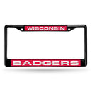 Subaru License Plate Frame Wisconsin Black Laser Chrome Frame