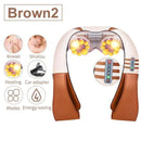 (with Gift Box) JinKaiRui U Shape Electrical Shiatsu Back Neck Shoulder Body Massager Infrared Heated Kneading Car/Home Massager AExp