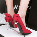 Woman Extreme 10cm High Heel Pumps Female Flock Velvet Pointed Toe Heels Ladies Footwear Scarpins Shoes-Heel Height 10cm 3-4-JadeMoghul Inc.