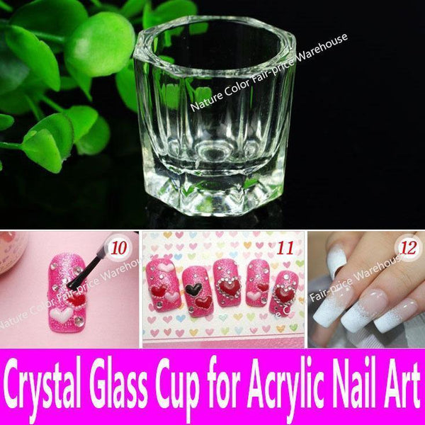 Women 1 piece Crystal Glass Cup For Acrylic Nail Art--JadeMoghul Inc.