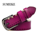 Women 100% Real Cowhide Leather Belt-White-110cm-JadeMoghul Inc.