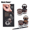 Women 2 In 1 Eyebrow Powder And Black Gel Eyeliner Kit Duo With Applicator Brush--JadeMoghul Inc.