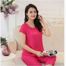 Women 2 Piece Cotton Pajama Set With Embroidered Detailing-As the photo show 1-XL-JadeMoghul Inc.