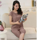 Women 2 Piece Cotton Pajama Set With Embroidered Detailing-As the photo show 8-XL-JadeMoghul Inc.