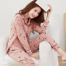 Women 2 Piece Cotton Printed Pajama Set With Front Button Closure-6877-XL-JadeMoghul Inc.