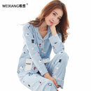 Women 2 Piece Cotton Printed Pajama Set With Front Button Closure-6877-XL-JadeMoghul Inc.