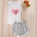 Women 2 Piece Cotton Printed Shirt And Shorts Sleep Set-AX-One Size-JadeMoghul Inc.