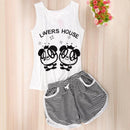 Women 2 Piece Cotton Printed Shirt And Shorts Sleep Set-AX-One Size-JadeMoghul Inc.