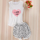 Women 2 Piece Cotton Printed Shirt And Shorts Sleep Set-AX-One Size-JadeMoghul Inc.
