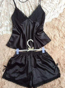 Women 2 Piece Silk Camisole And Shorts Sleep Set