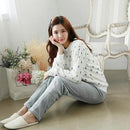 Women 2 Piece Soft Plush Pajama Set-18 Peach heart-M-JadeMoghul Inc.