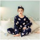 Women 2 Piece Soft Plush Pajama Set-4 Dotted bear-M-JadeMoghul Inc.