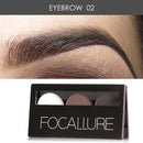 Women 3 Colors Waterproof and Smudge Proof Eye brow Enhancer Palette-2-JadeMoghul Inc.