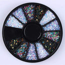 Women 3D Nail Art Nail Art Crystal Rhinestones And Bead Wheel Box AExp