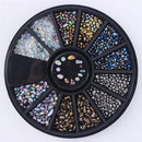 Women 3D Nail Art Nail Art Crystal Rhinestones And Bead Wheel Box AExp