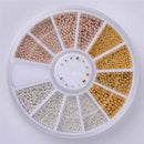 Women 3D Nail Art Nail Art Crystal Rhinestones And Bead Wheel Box AExp