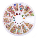 Women 3D Nail Art Nail Art Crystal Rhinestones And Bead Wheel Box AExp