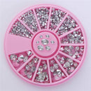 Women 3D Nail Art Nail Art Crystal Rhinestones And Bead Wheel Box AExp