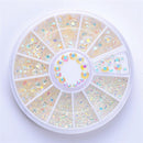 Women 3D Nail Art Nail Art Crystal Rhinestones And Bead Wheel Box AExp