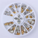 Women 3D Nail Art Nail Art Crystal Rhinestones And Bead Wheel Box AExp