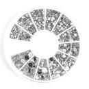 Women 3D Nail Art Nail Art Crystal Rhinestones And Bead Wheel Box AExp