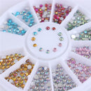 Women 3D Nail Art Nail Art Crystal Rhinestones And Bead Wheel Box