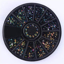 Women 3D Nail Art Nail Art Crystal Rhinestones And Bead Wheel Box
