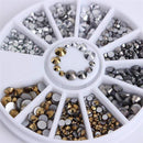 Women 3D Nail Art Nail Art Crystal Rhinestones And Bead Wheel Box AExp