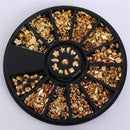 Women 3D Nail Art Nail Art Crystal Rhinestones And Bead Wheel Box AExp