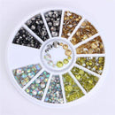 Women 3D Nail Art Nail Art Crystal Rhinestones And Bead Wheel Box AExp