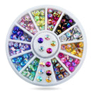 Women 3D Nail Art Nail Art Crystal Rhinestones And Bead Wheel Box AExp