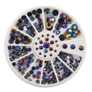 Women 3D Nail Art Nail Art Crystal Rhinestones And Bead Wheel Box AExp