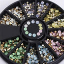 Women 3D Nail Art Nail Art Crystal Rhinestones And Bead Wheel Box AExp