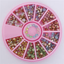 Women 3D Nail Art Nail Art Crystal Rhinestones And Bead Wheel Box AExp