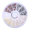 Women 3D Nail Art Nail Art Crystal Rhinestones And Bead Wheel Box AExp