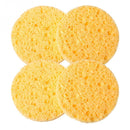 Women 4 PCs Natural Wood Fiber Face Wash Cleansing Sponge--JadeMoghul Inc.