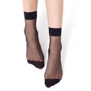 Women 5 Pair Sheer Silk Net Stockings/ Socks-black-JadeMoghul Inc.