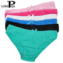 Women 5 pcs Comfortable Casual Mid Rise Cotton Briefs-Multi-L-JadeMoghul Inc.