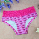 Women 5 Pcs Striped Cotton And Lace Panties-4-M-JadeMoghul Inc.