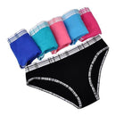 Women 6 pcs Comfortable Casual Mid Rise Plaid Print Cotton Briefs-86963-L-JadeMoghul Inc.