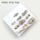 Women 9 Pairs Fashion Elegant Stud Earrings Set--JadeMoghul Inc.