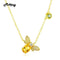 Women 925 Sterling Silver 14 K Yellow Gold Bee And Charm Necklace--JadeMoghul Inc.