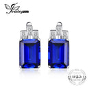 Women 925 Sterling Silver Blue Sapphire Clip Earrings--JadeMoghul Inc.