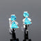 Women .925 Sterling Silver Crystal Angel Stud Earrings With Lock Closure-silver blue stone-JadeMoghul Inc.